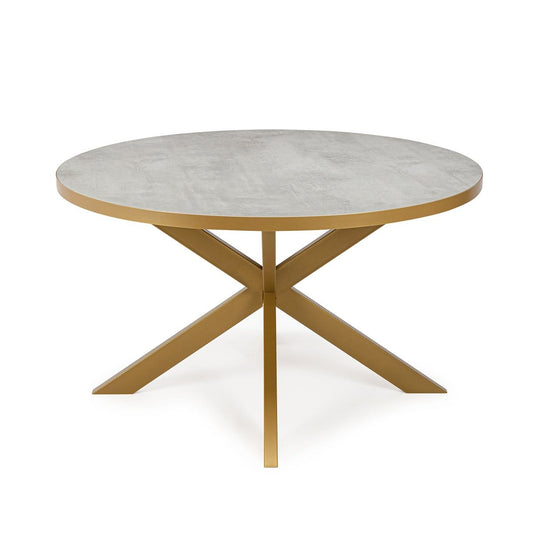 Stalux Stalux Ronde eettafel 'Daan' 135cm, kleur goud / beton