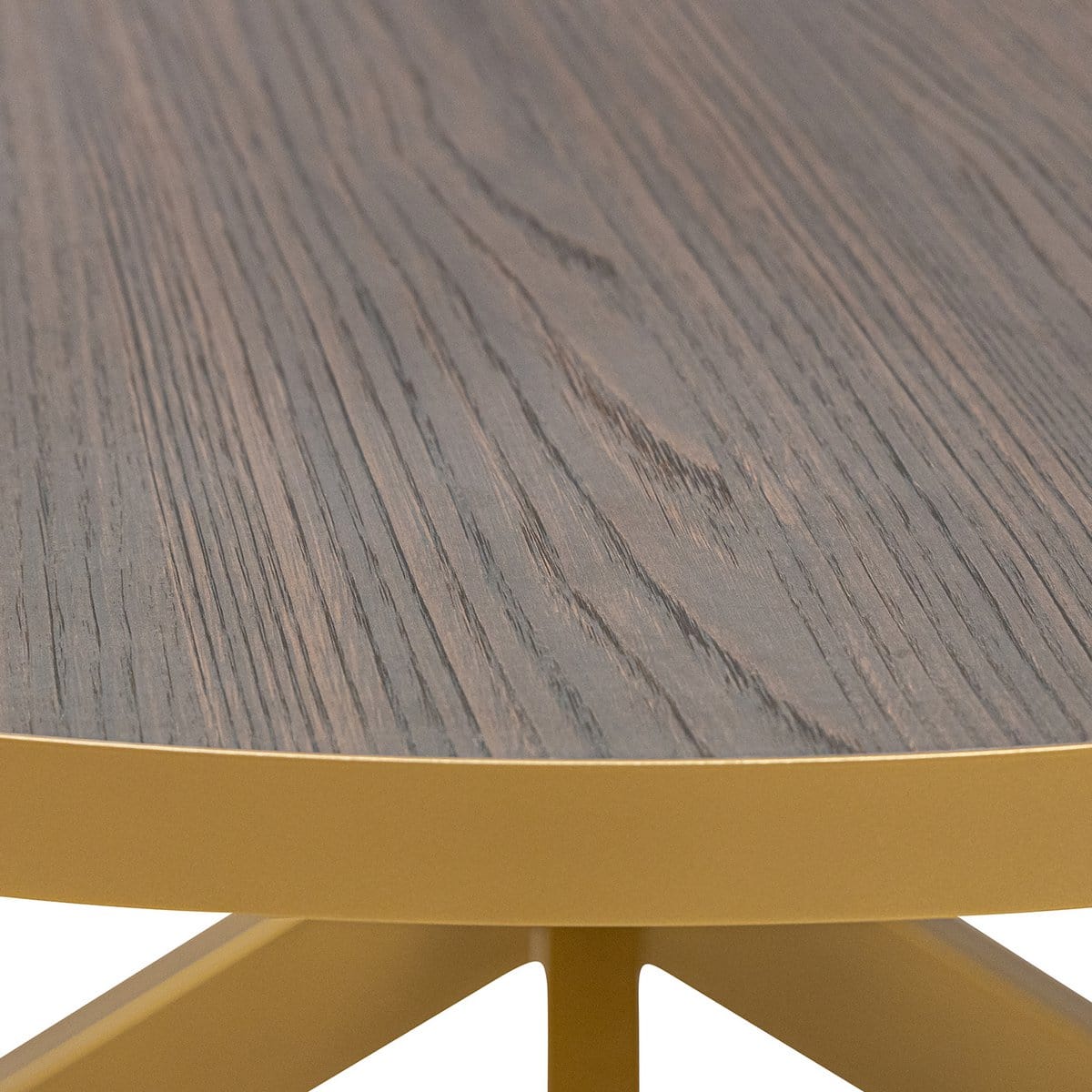 Stalux Stalux Ronde eettafel 'Daan' 135cm, kleur goud / bruin hout