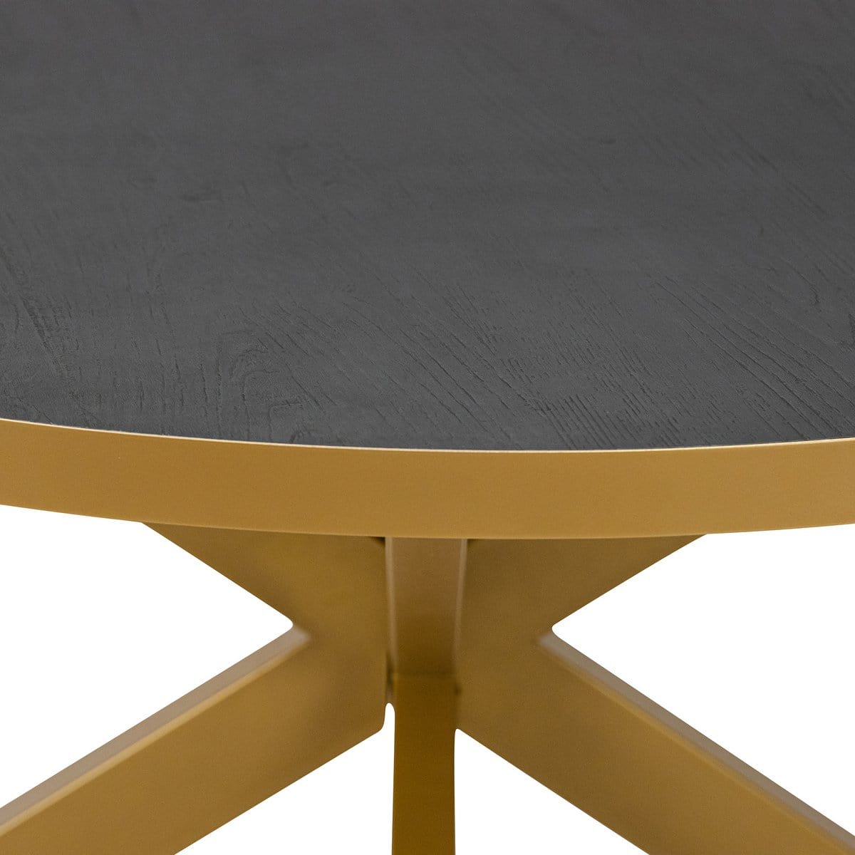 Stalux Stalux Ronde eettafel 'Daan' 135cm, kleur goud / zwart eiken