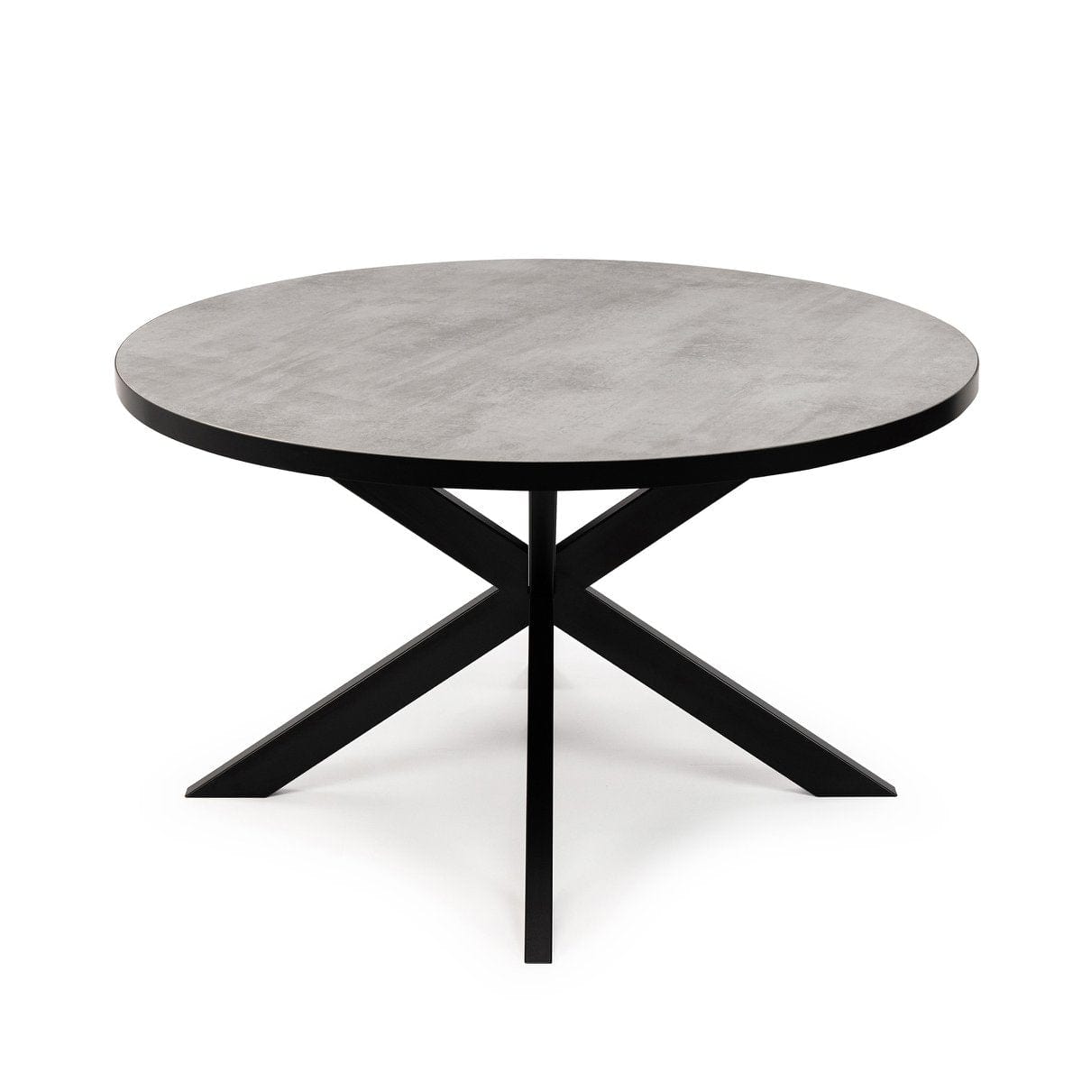 Stalux Stalux Ronde eettafel 'Daan' 135cm, kleur zwart / beton