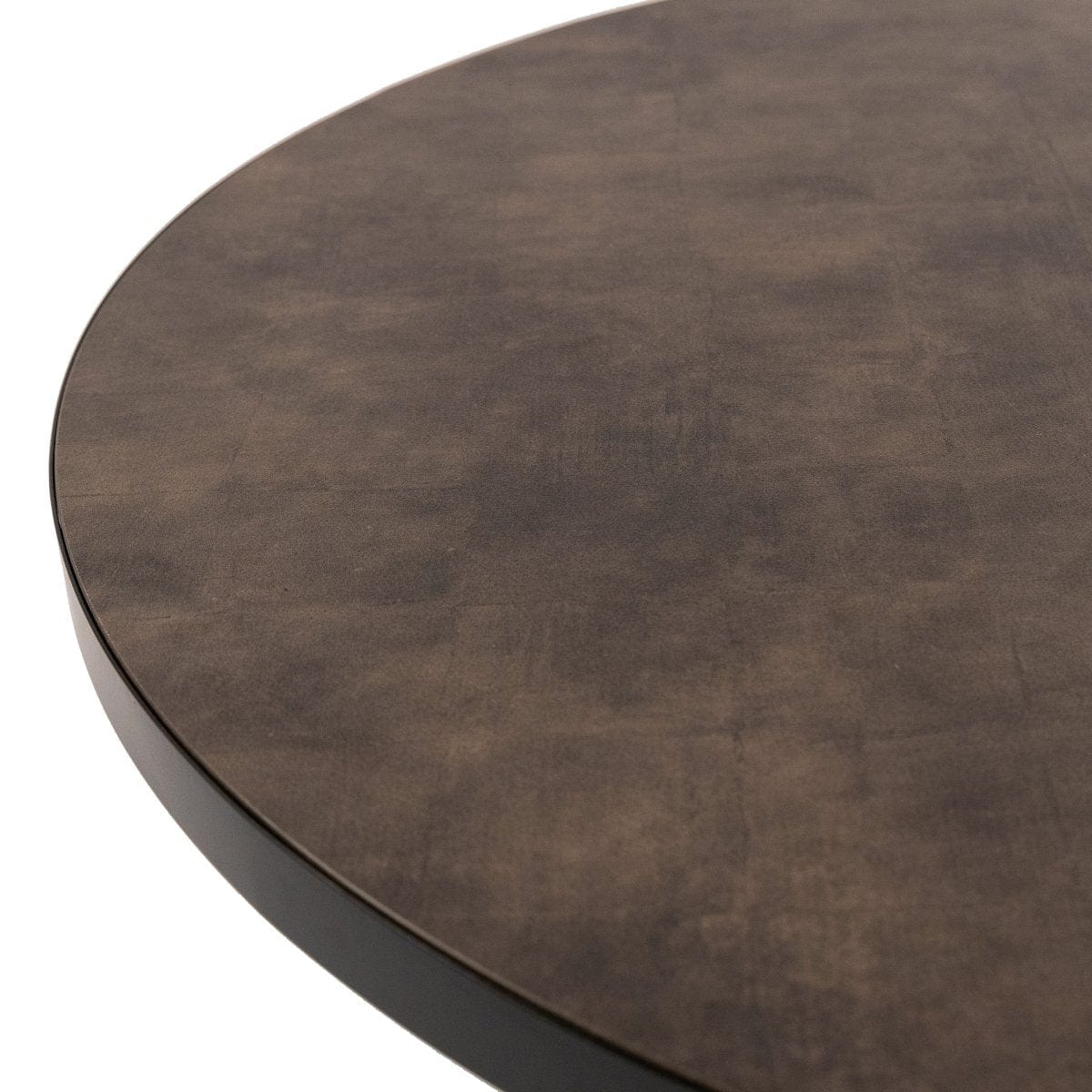 Stalux Stalux Ronde eettafel 'Daan' 135cm, kleur zwart / lederlook bruin