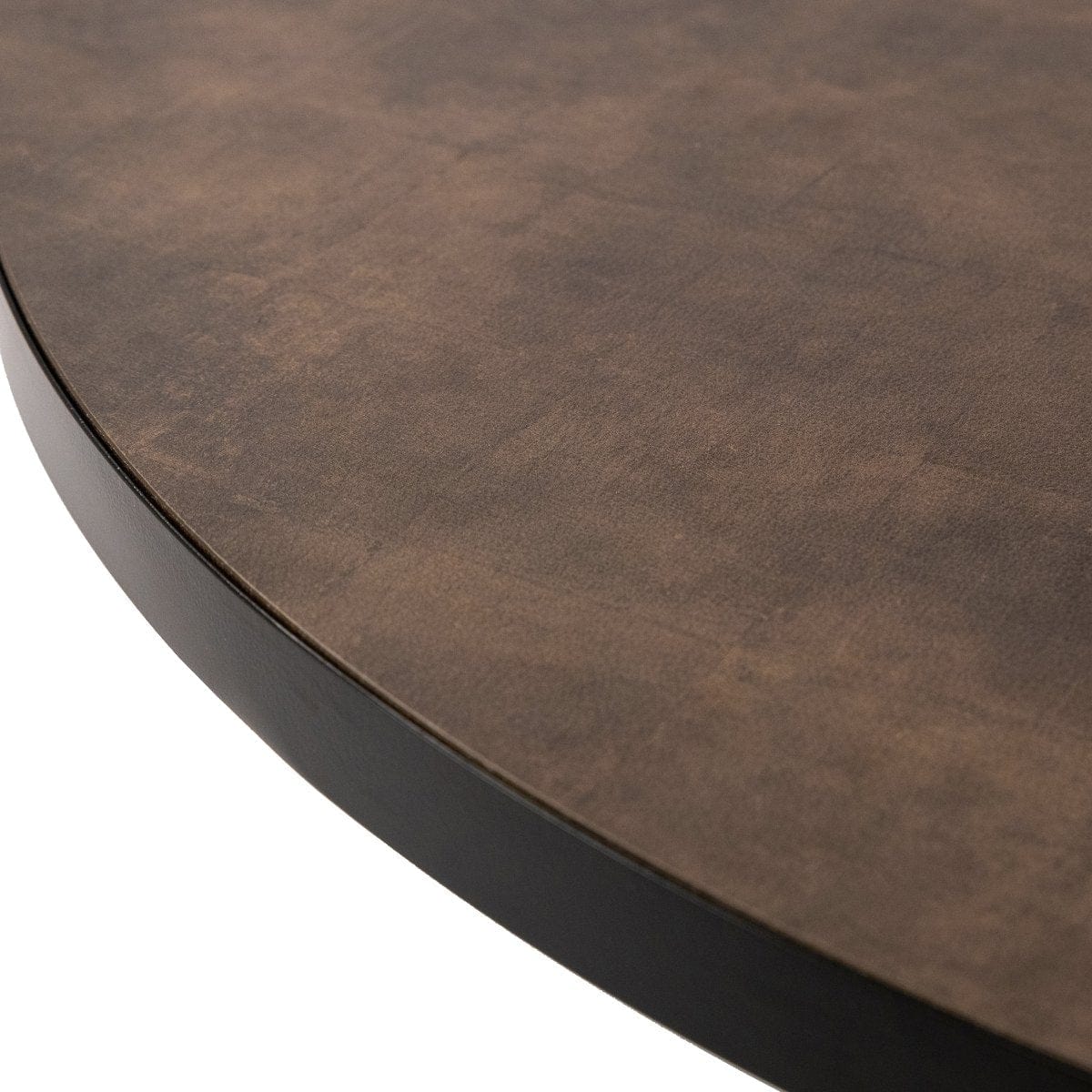 Stalux Stalux Ronde eettafel 'Daan' 135cm, kleur zwart / lederlook bruin