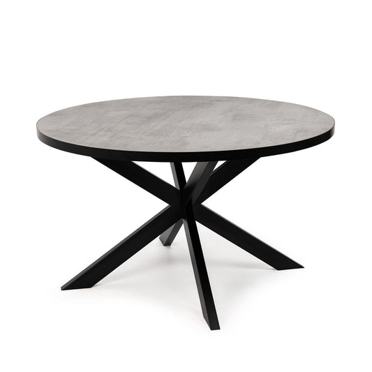 Stalux Stalux Ronde eettafel 'Daan' 148cm, kleur zwart / beton