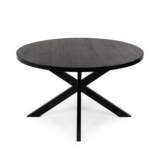 Stalux Stalux Ronde eettafel 'Daan' 148cm, kleur zwart / zwart eiken