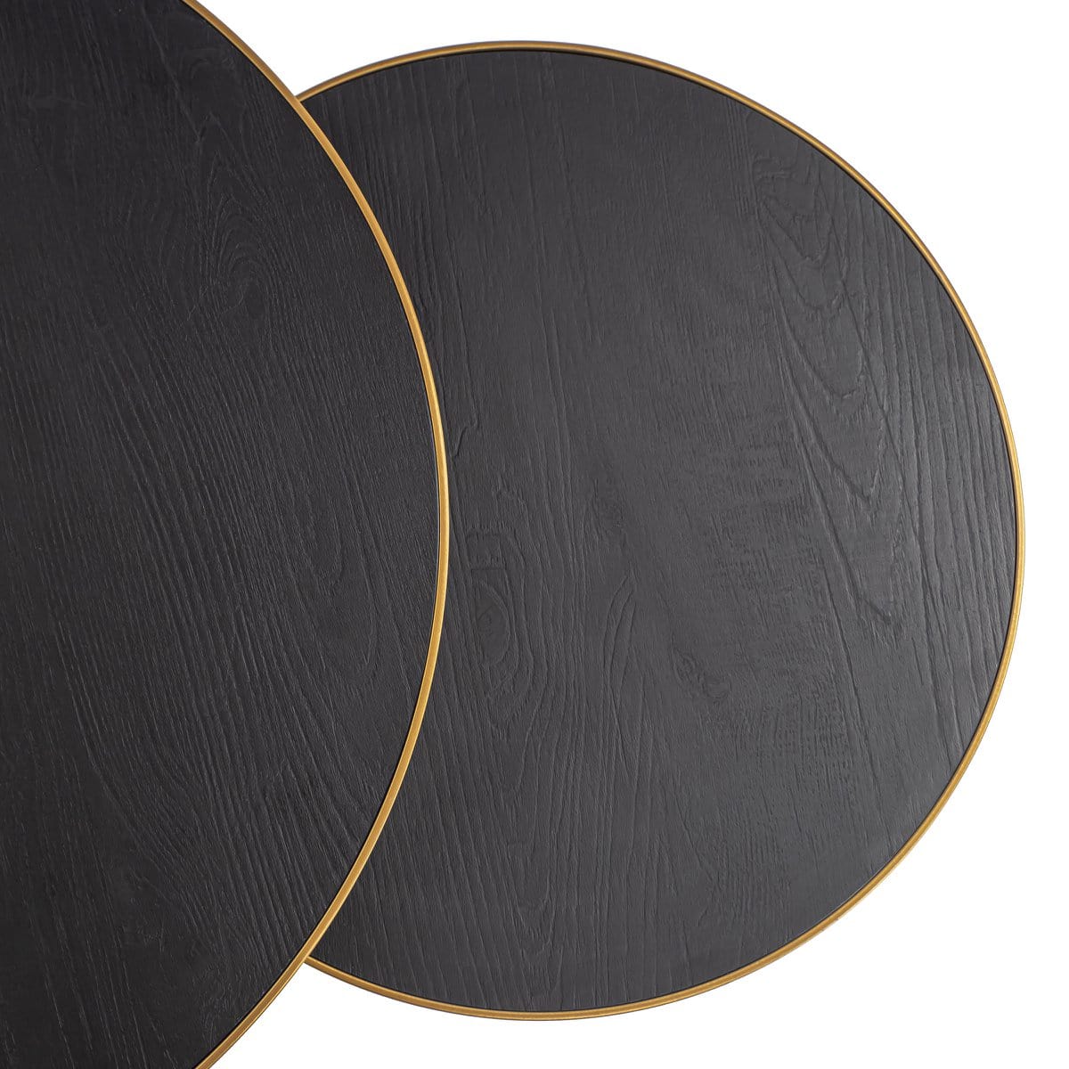 Stalux Stalux Salontafelset 'Saar' rond 80 en 60cm, kleur goud / zwart eiken