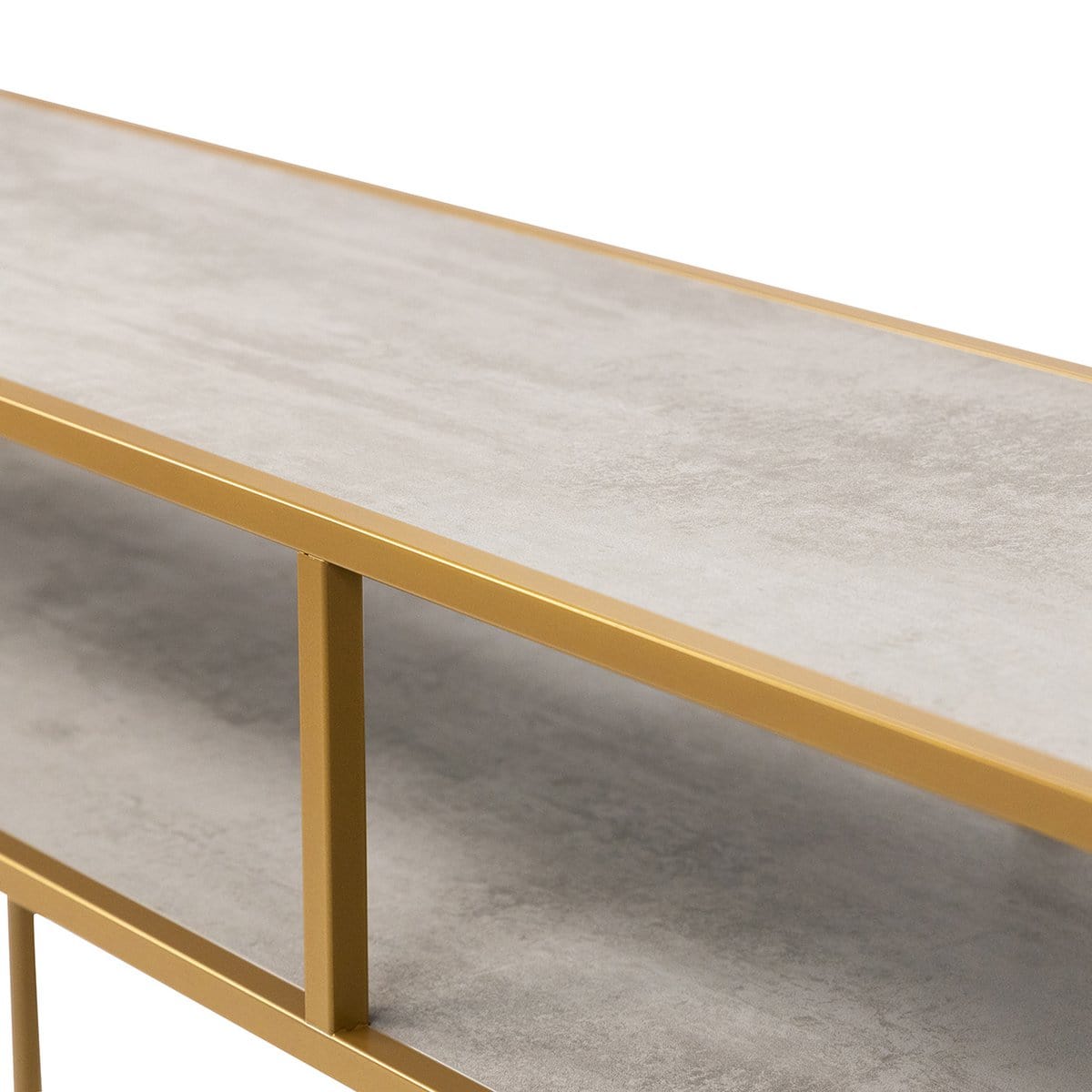 Stalux Stalux Side-table 'Teun' 150cm, kleur goud / beton