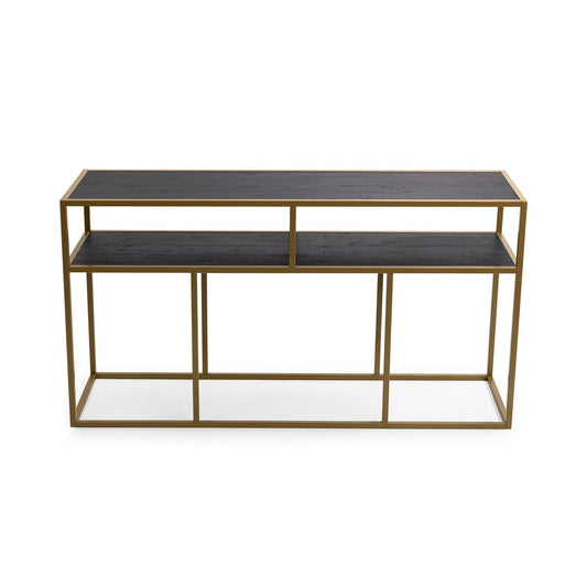 Stalux Stalux Side-table 'Teun' 150cm, kleur goud / zwart eiken