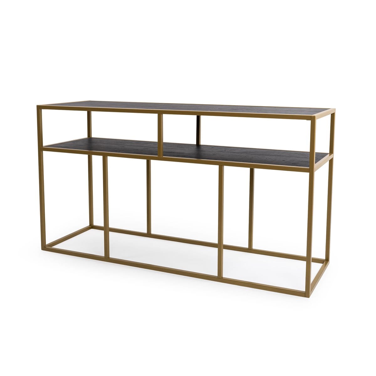 Stalux Stalux Side-table 'Teun' 150cm, kleur goud / zwart eiken