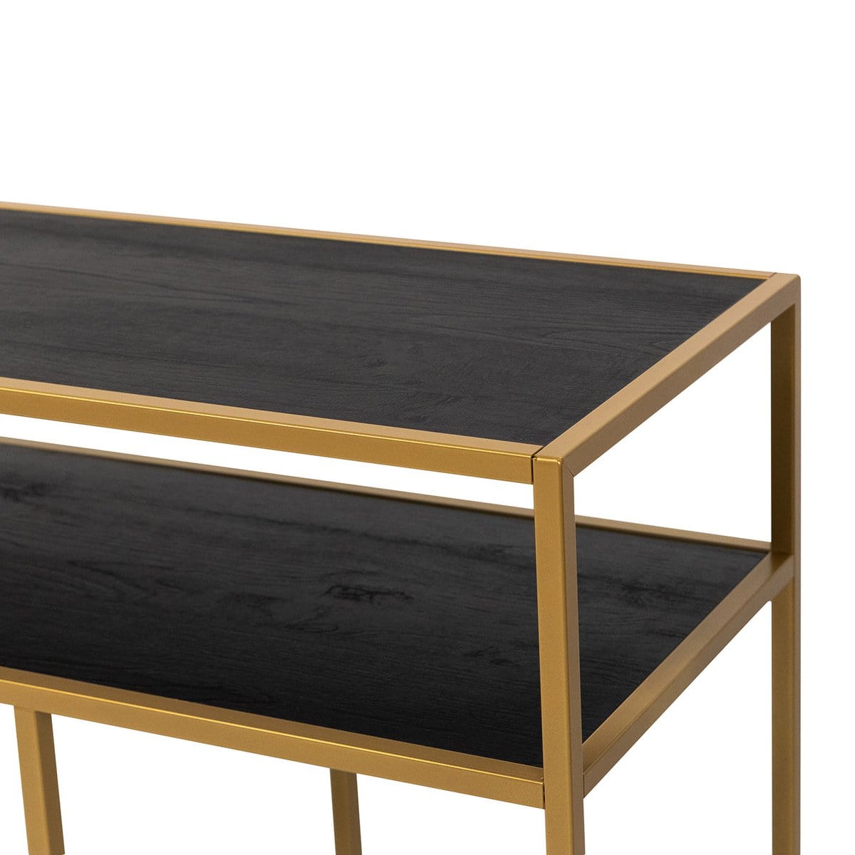 Stalux Stalux Side-table 'Teun' 150cm, kleur goud / zwart eiken