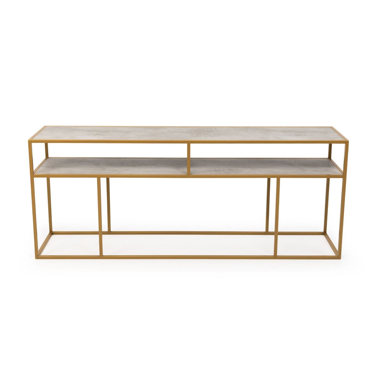 Stalux Stalux Side-table 'Teun' 200cm, kleur goud / beton