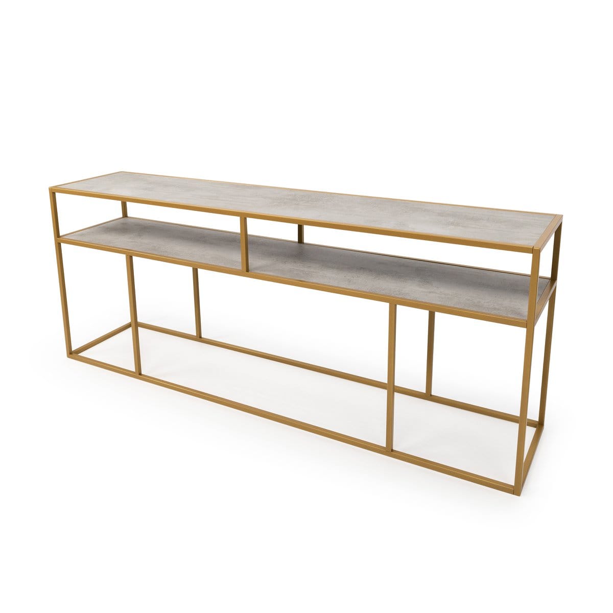 Stalux Stalux Side-table 'Teun' 200cm, kleur goud / beton