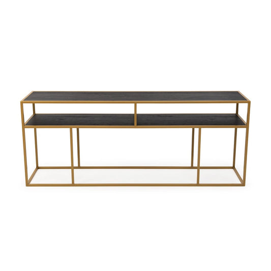 Stalux Stalux Side-table 'Teun' 200cm, kleur goud / zwart eiken