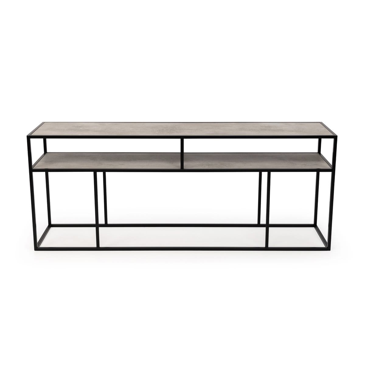 Stalux Stalux Side-table 'Teun' 200cm, kleur zwart / beton