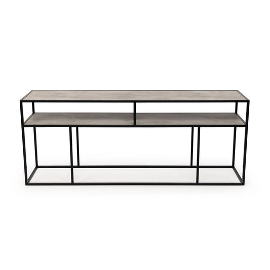 Stalux Stalux Side-table 'Teun' 200cm, kleur zwart / beton