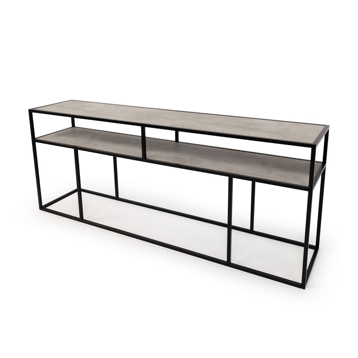 Stalux Stalux Side-table 'Teun' 200cm, kleur zwart / beton