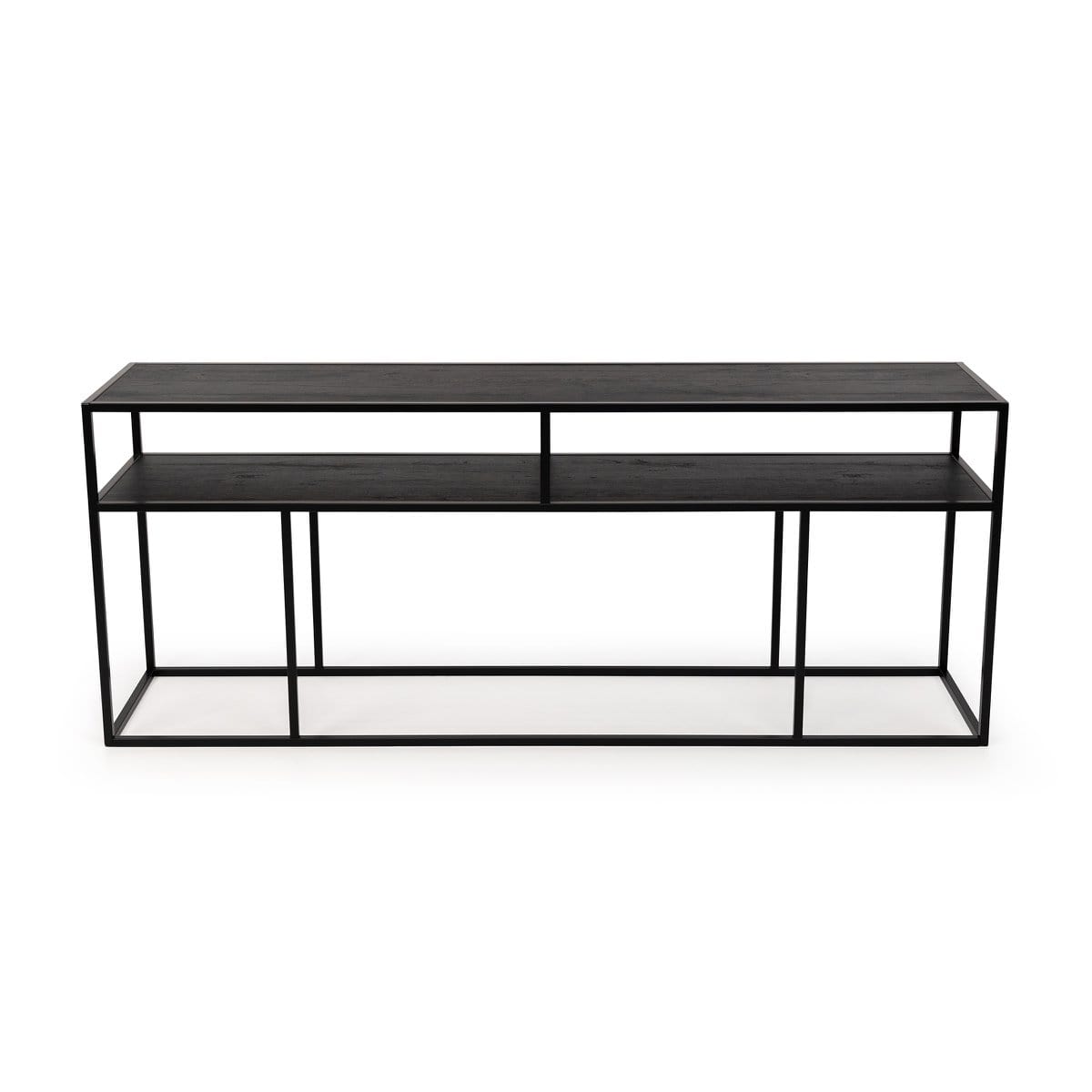 Stalux Stalux Side-table 'Teun' 200cm, kleur zwart / zwart eiken