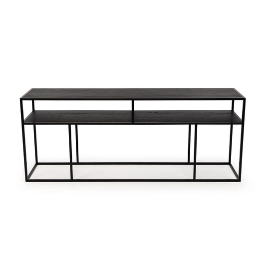 Stalux Stalux Side-table 'Teun' 200cm, kleur zwart / zwart eiken