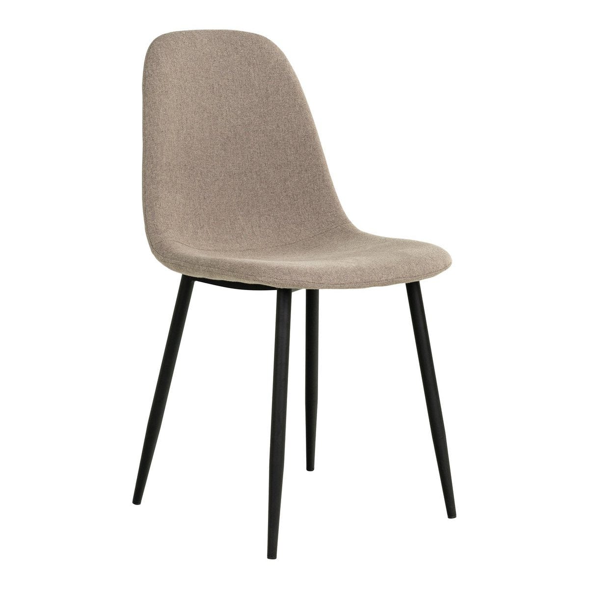 House Nordic ApS Stockholm Dining Chair - Eetkamerstoel, steen met zwarte poten, HN1231 - set van 2