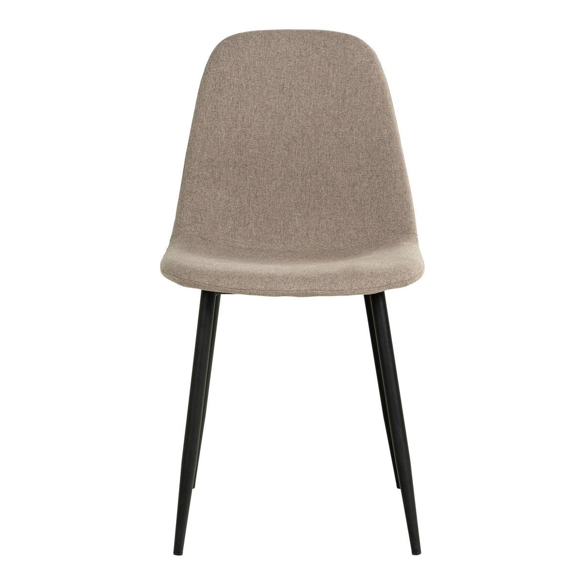 House Nordic ApS Stockholm Dining Chair - Eetkamerstoel, steen met zwarte poten, HN1231 - set van 2