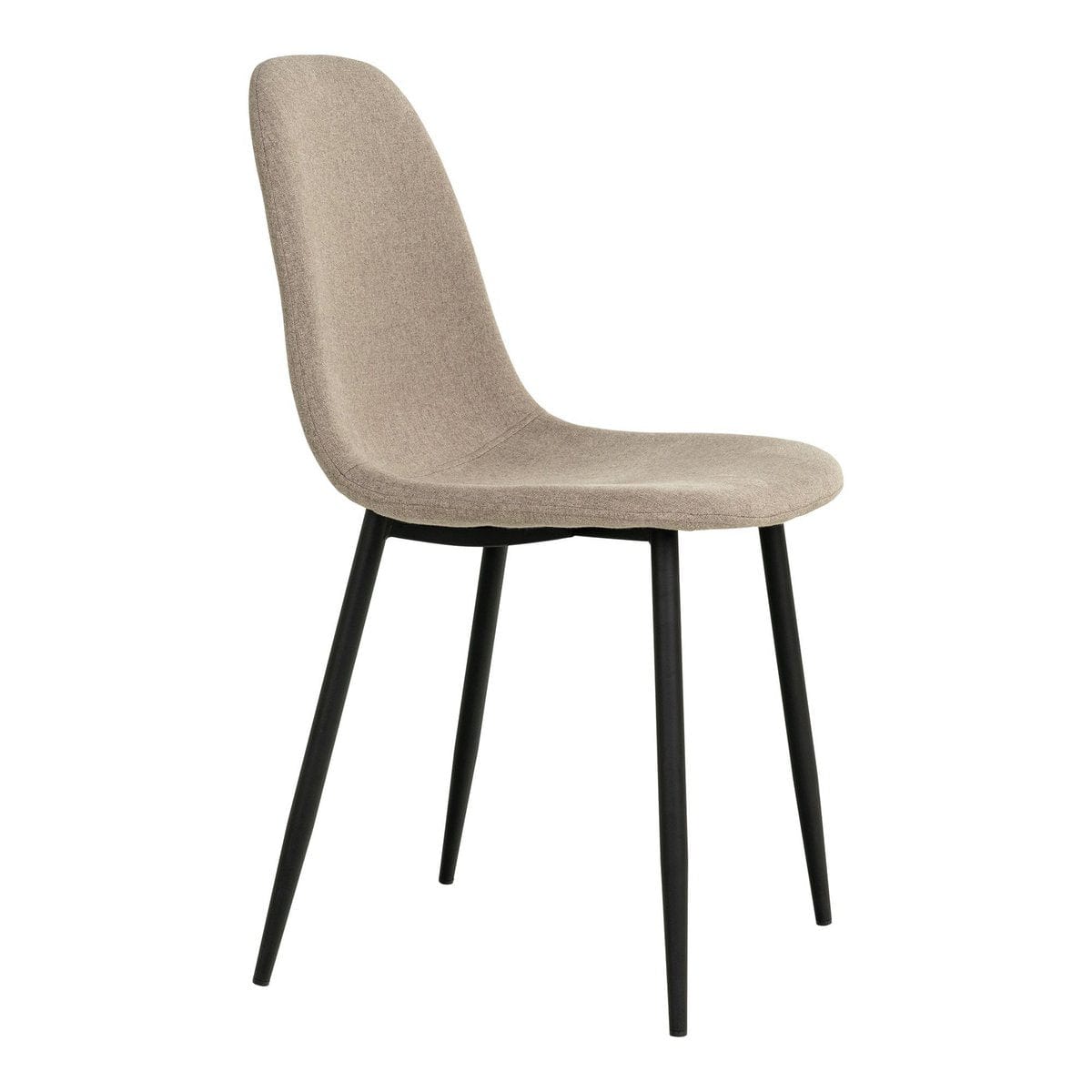 House Nordic ApS Stockholm Dining Chair - Eetkamerstoel, steen met zwarte poten, HN1231 - set van 2