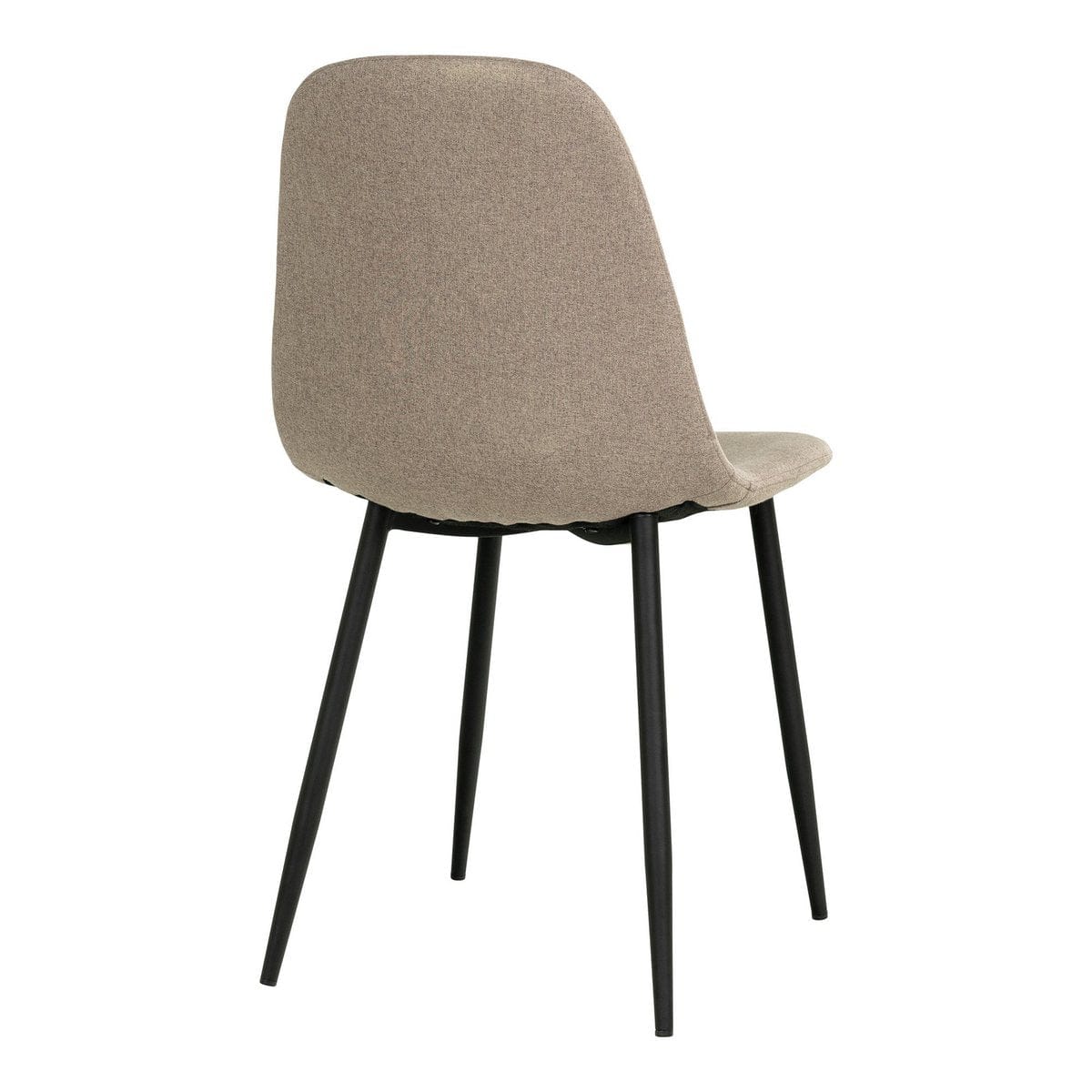 House Nordic ApS Stockholm Dining Chair - Eetkamerstoel, steen met zwarte poten, HN1231 - set van 2