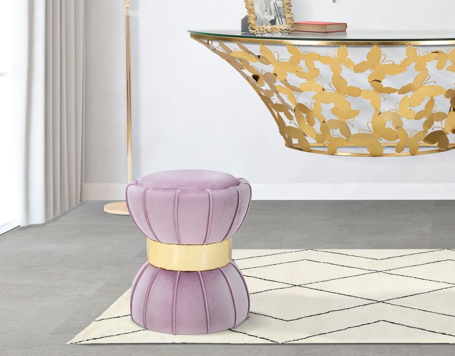 Mauro Ferretti STOOL FLOWER PINK CM Ø 40X44