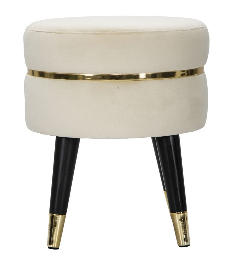 Mauro Ferretti STOOL PARIS CREMA/GOLD CM Ø 35X40,5