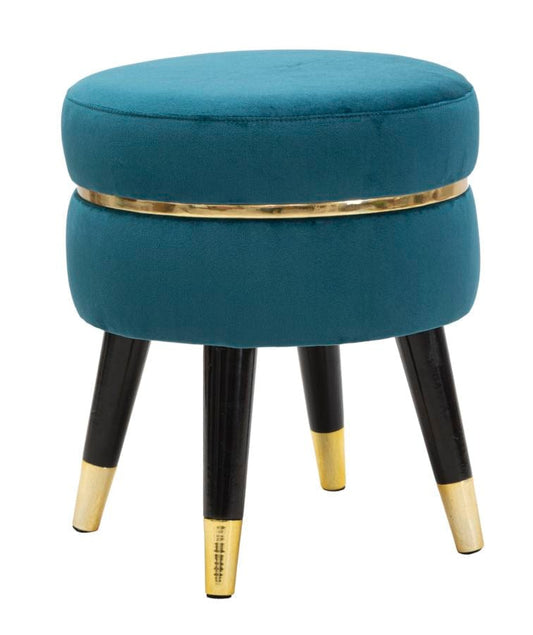 Mauro Ferretti STOOL PARIS TEAL/GOLD CM Ø 35X40,5