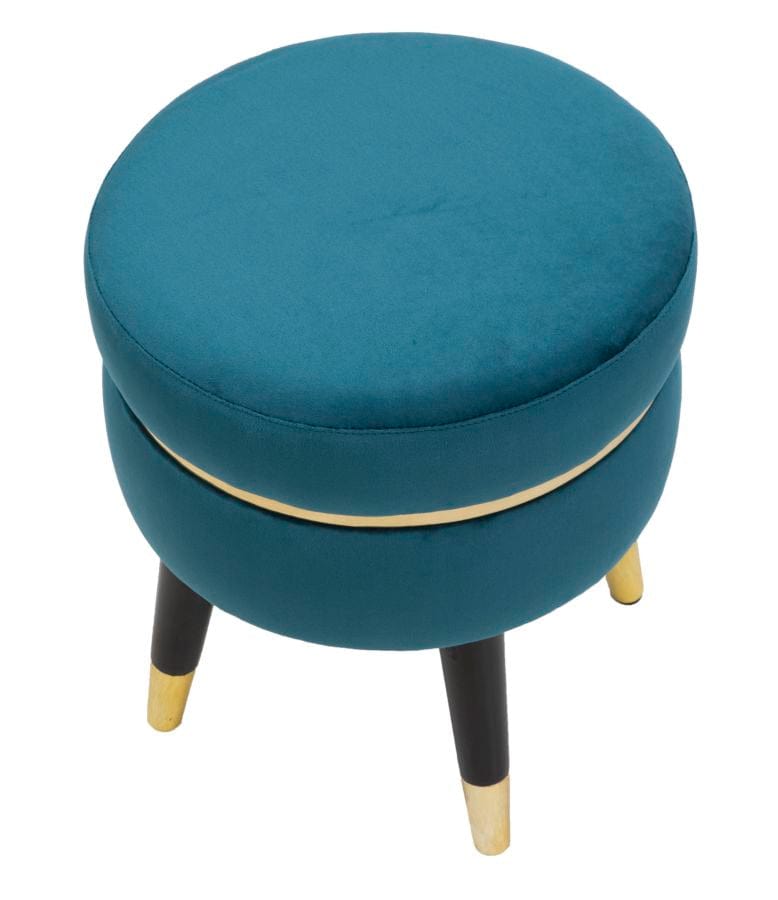 Mauro Ferretti STOOL PARIS TEAL/GOLD CM Ø 35X40,5