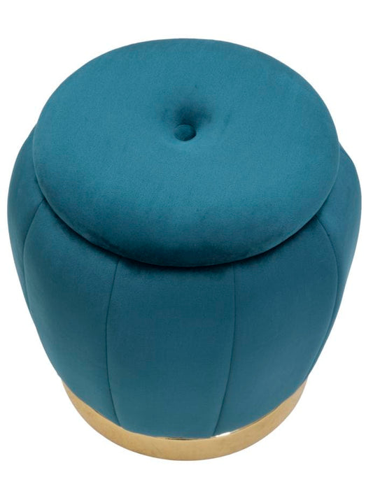 Mauro Ferretti STORAGE STOOL PARIS TEAL/GOLD CM Ø 43X43