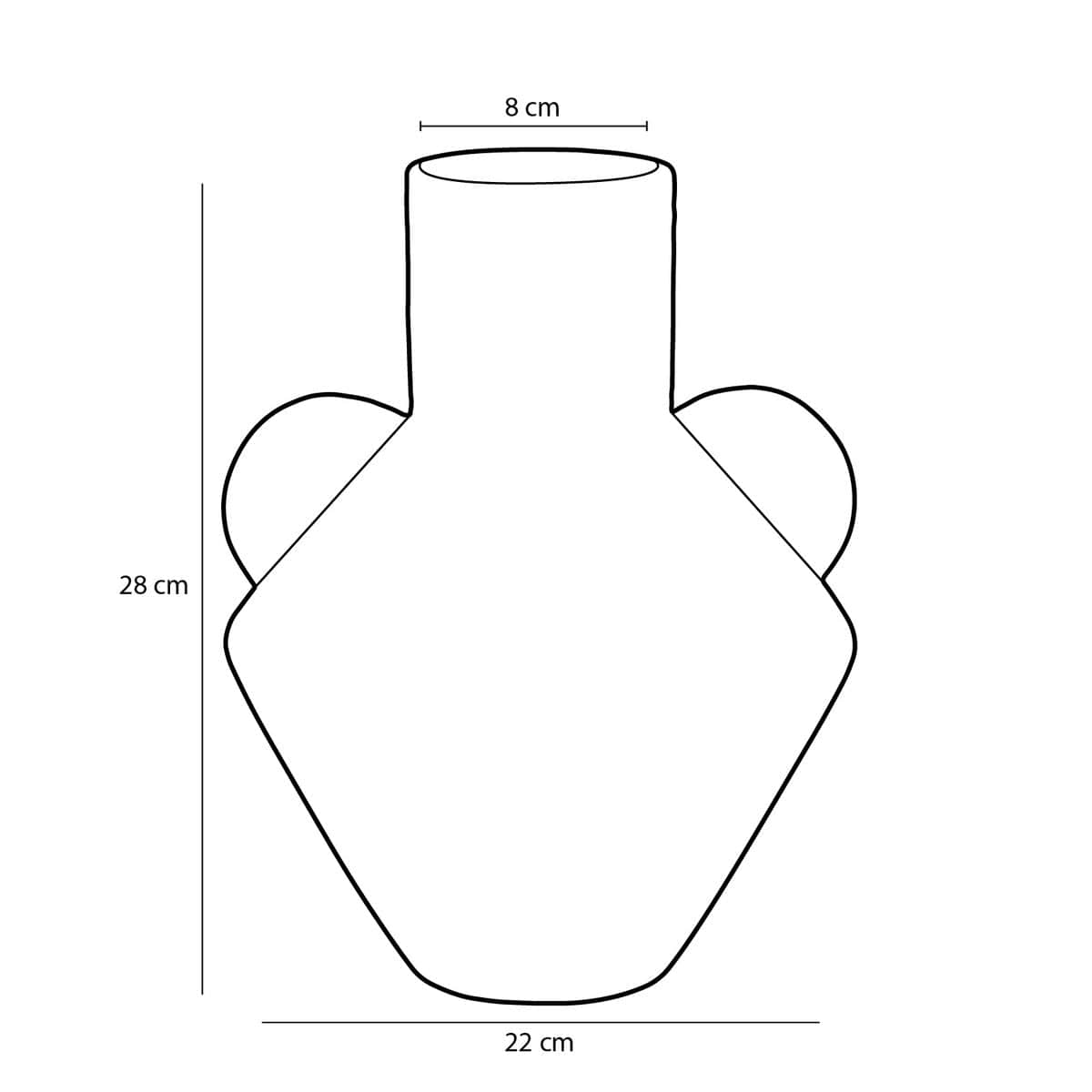 Mica Decorations Stratt Vaas - H28 x Ø22 cm - Keramiek - Groen