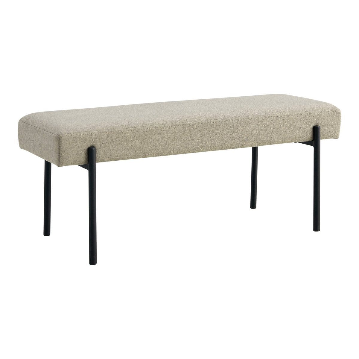 House Nordic ApS Swindon Bench - Bank, zand met zwarte poten, 100x36x42,5 cm, HN1230