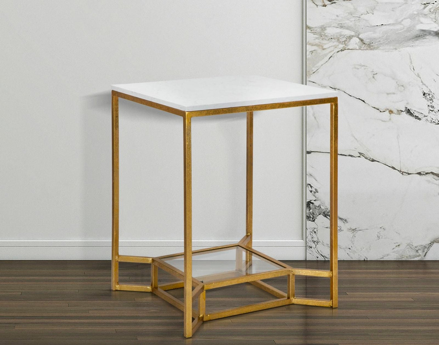 Mauro Ferretti TABLE DOUBLE MARBLE CM 47X47X60