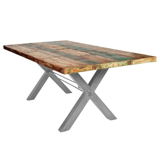 SIT Möbel Im- und Export Tafel 160x85 cm, teruggewonnen hout geschilderd in felle kleuren