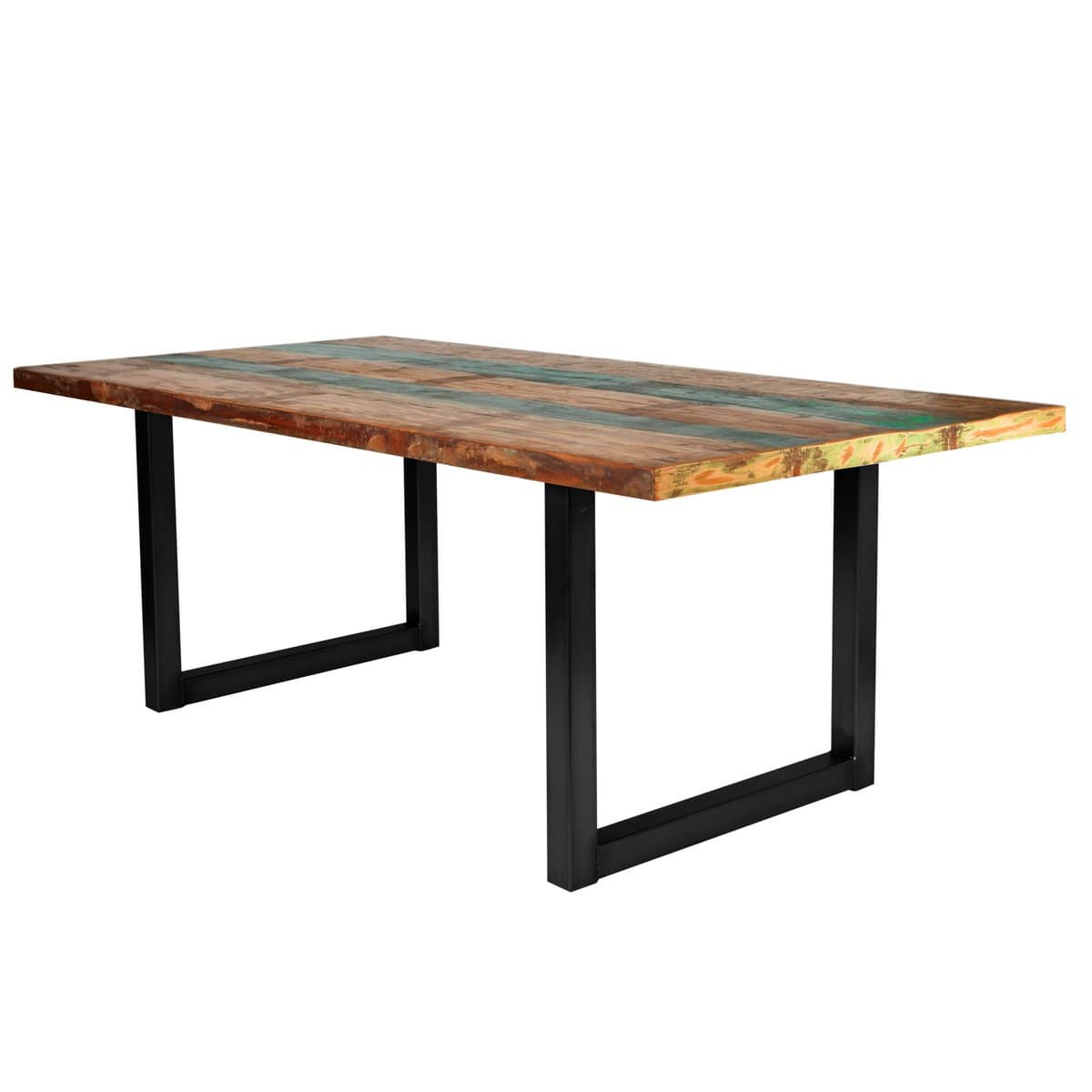 SIT Möbel Im- und Export Tafel 180x100 cm, kleurrijk hergebruikt hout