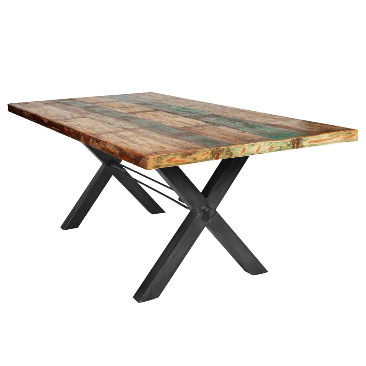 SIT Möbel Im- und Export Tafel 180x100 cm, teruggewonnen hout geschilderd in felle kleuren