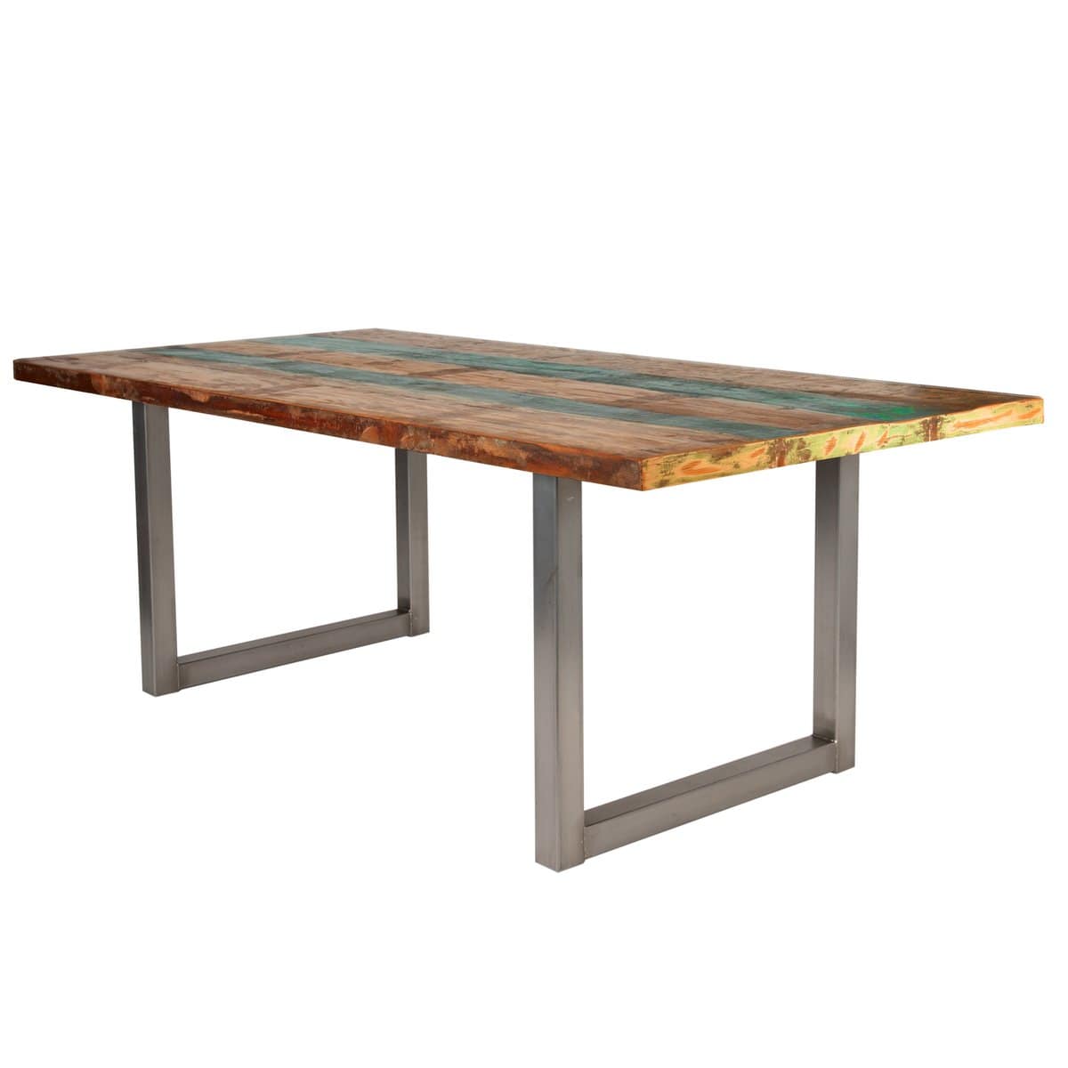 SIT Möbel Im- und Export Tafel 200x100 cm, kleurrijk hergebruikt hout