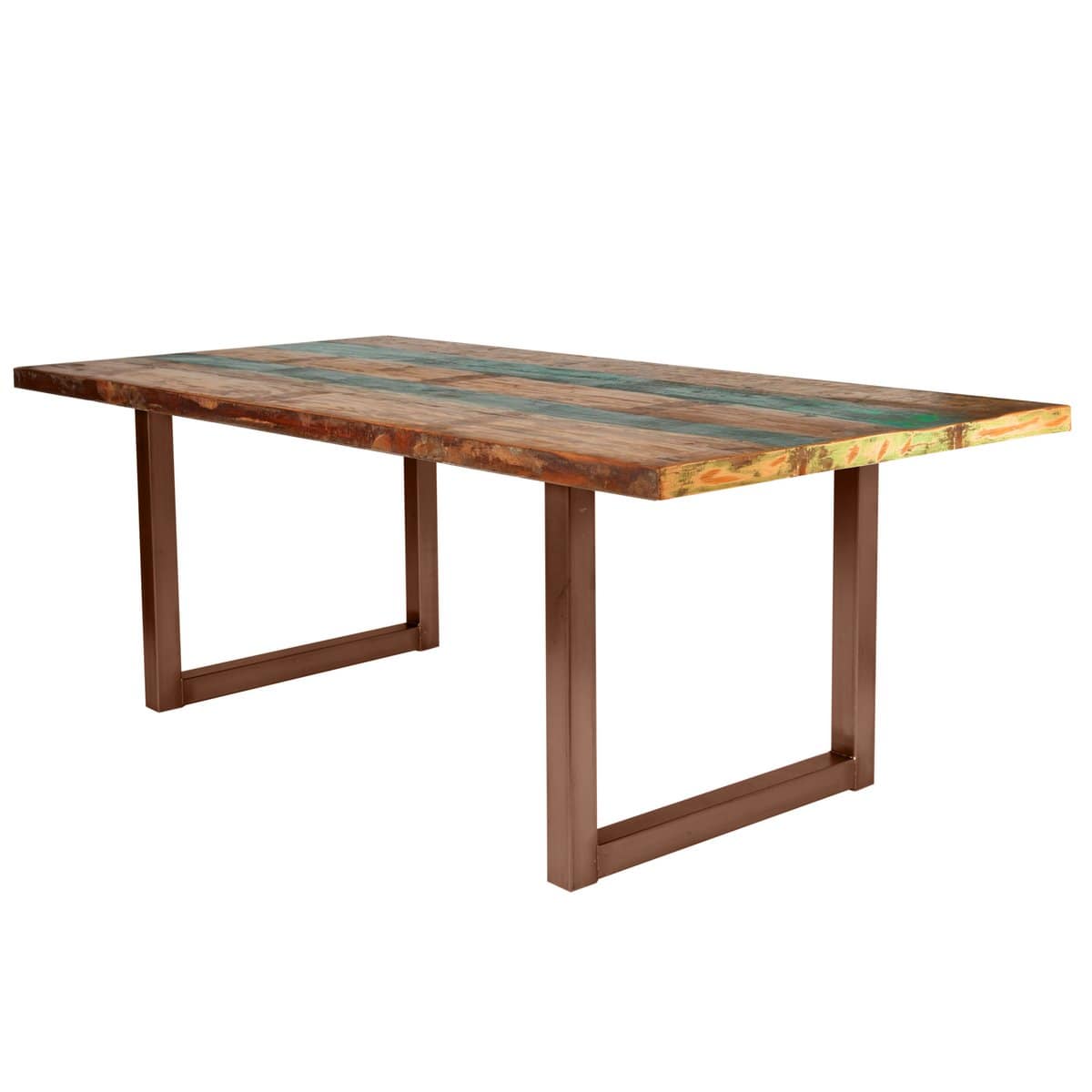 SIT Möbel Im- und Export Tafel 220x100 cm, kleurrijk hergebruikt hout