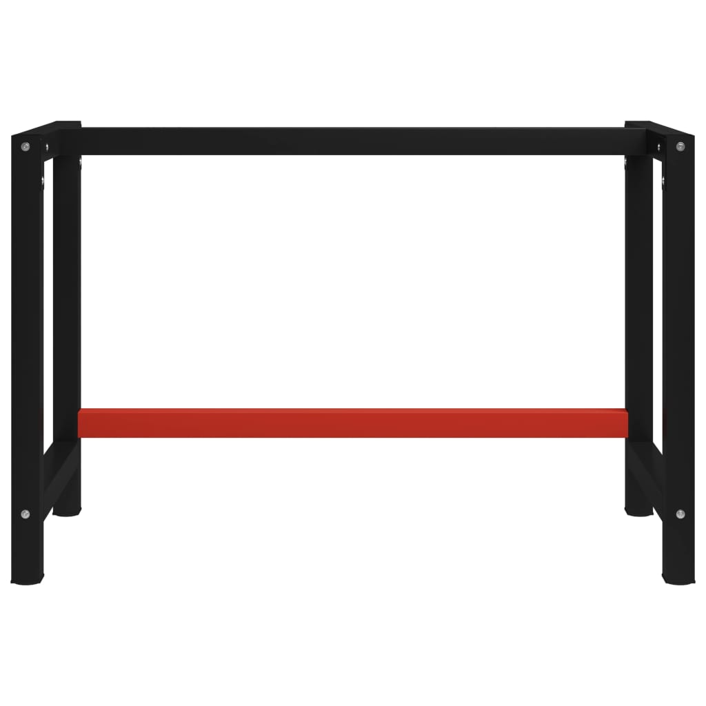 vidaXL Tafelpoten Werkbankframe 120x57x79 cm metaal zwart en rood