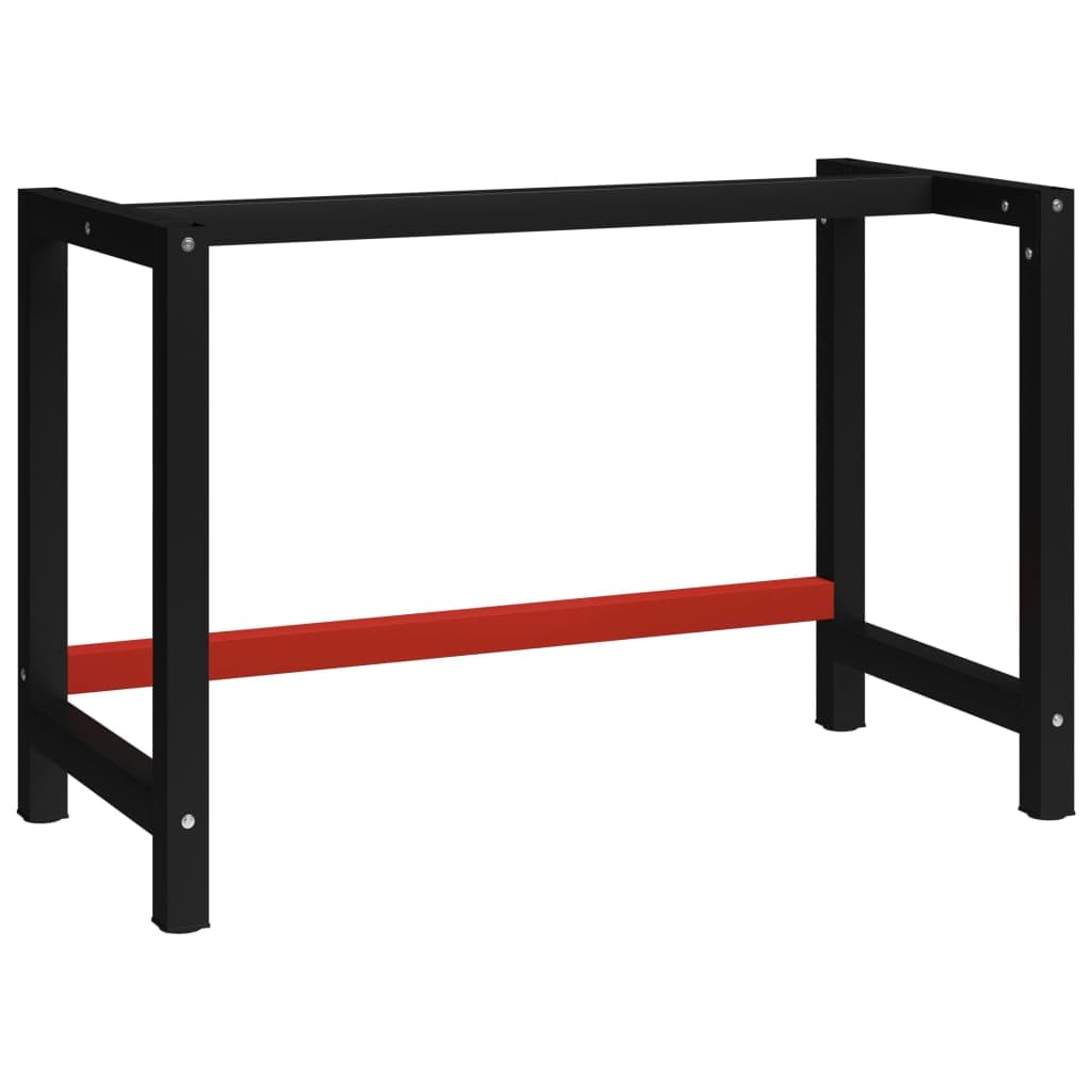 vidaXL Tafelpoten Werkbankframe 120x57x79 cm metaal zwart en rood