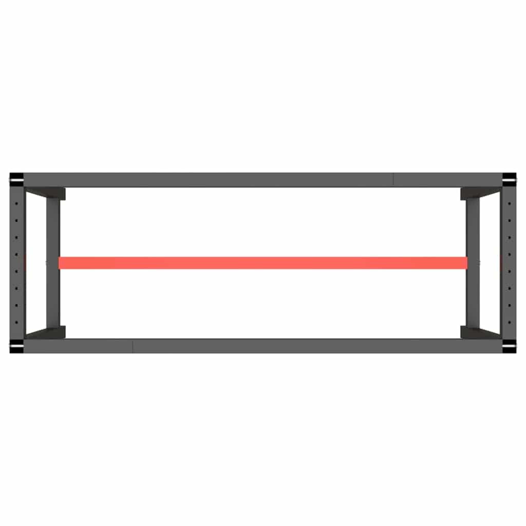 vidaXL Tafelpoten Werkbankframe 140x50x79 cm metaal matzwart en matrood