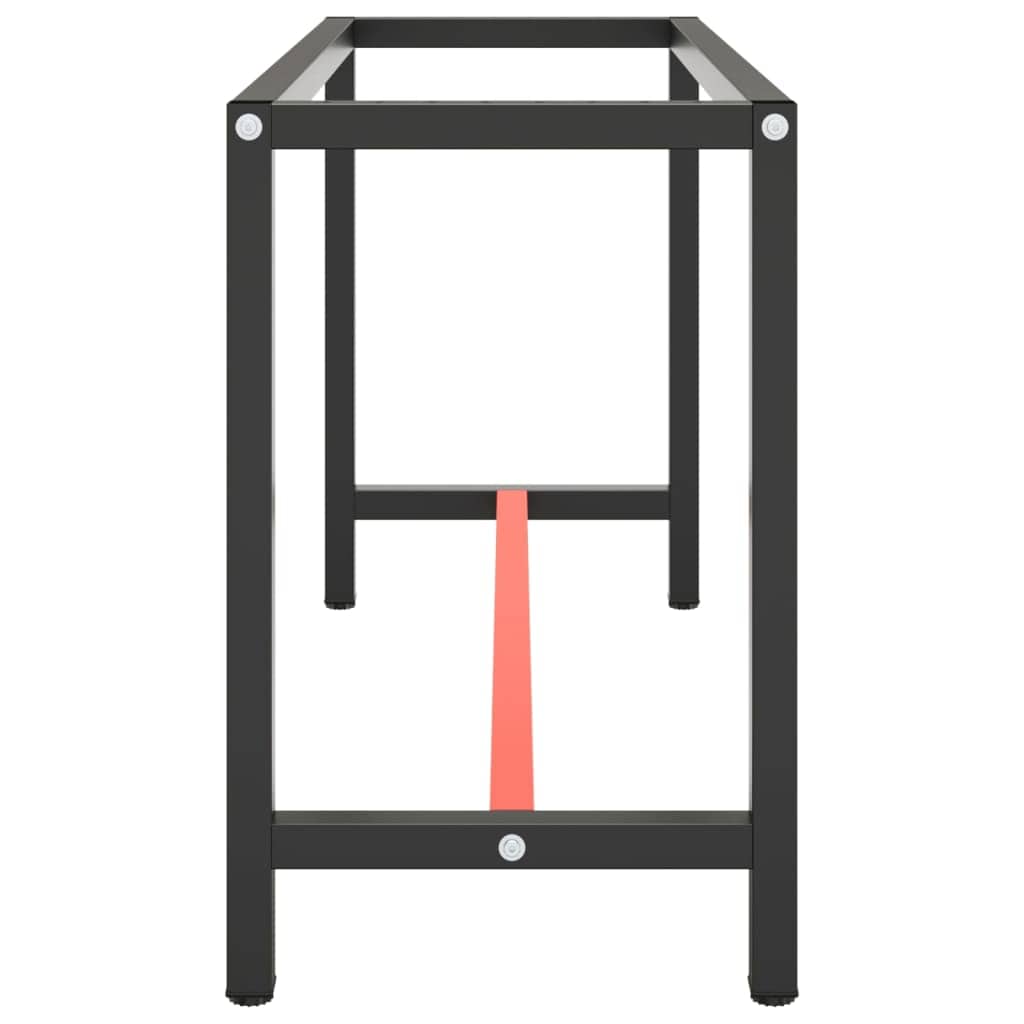 vidaXL Tafelpoten Werkbankframe 140x50x79 cm metaal matzwart en matrood