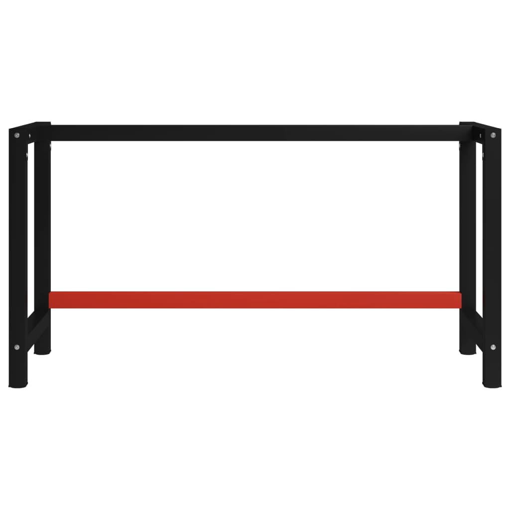 vidaXL Tafelpoten Werkbankframe 150x57x79 cm metaal zwart en rood