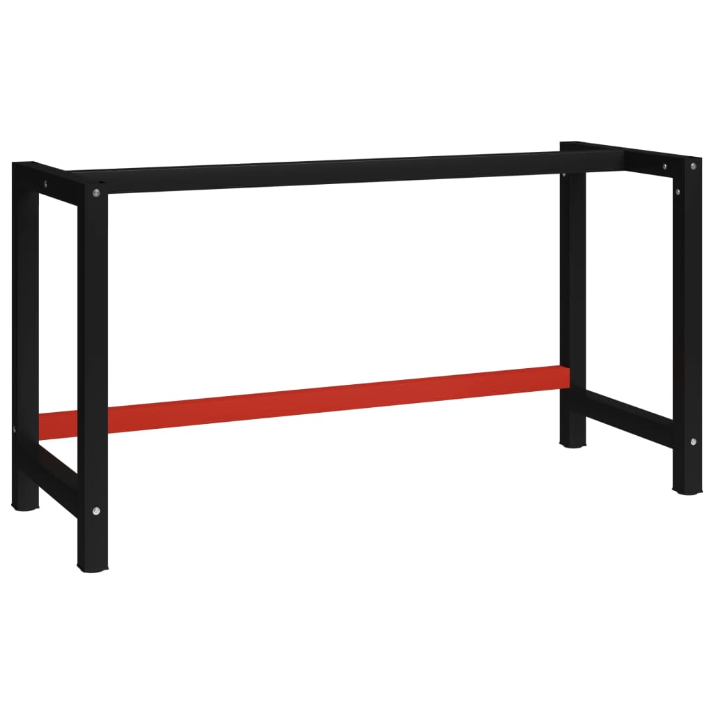 vidaXL Tafelpoten Werkbankframe 150x57x79 cm metaal zwart en rood