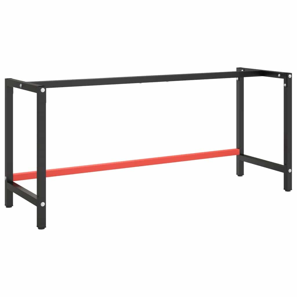 vidaXL Tafelpoten Werkbankframe 180x57x79 cm metaal matzwart en matrood