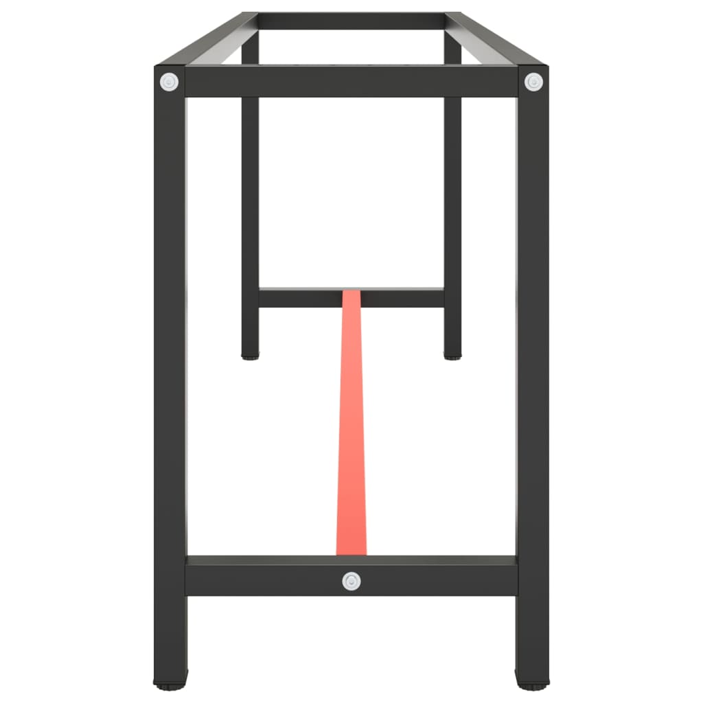 vidaXL Tafelpoten Werkbankframe 190x50x79 cm metaal matzwart en matrood