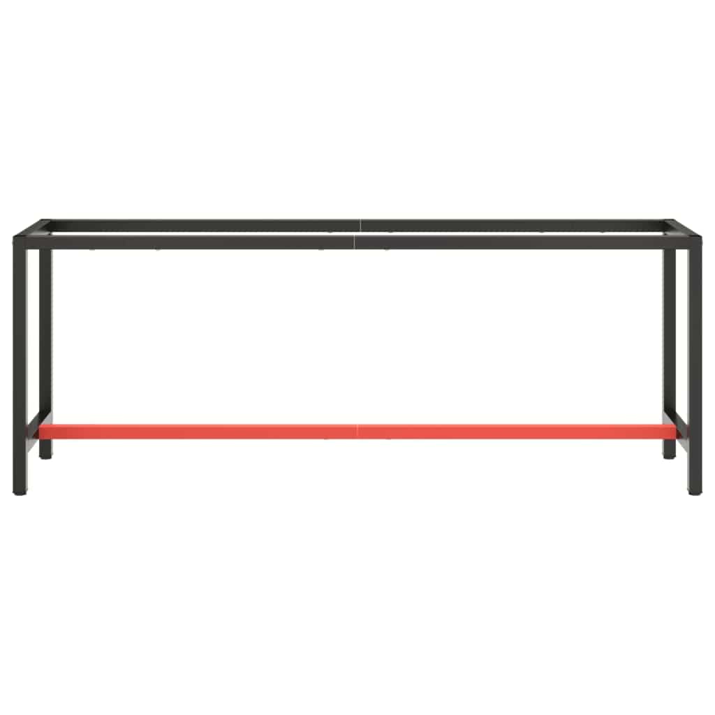 vidaXL Tafelpoten Werkbankframe 210x50x79 cm metaal matzwart en matrood