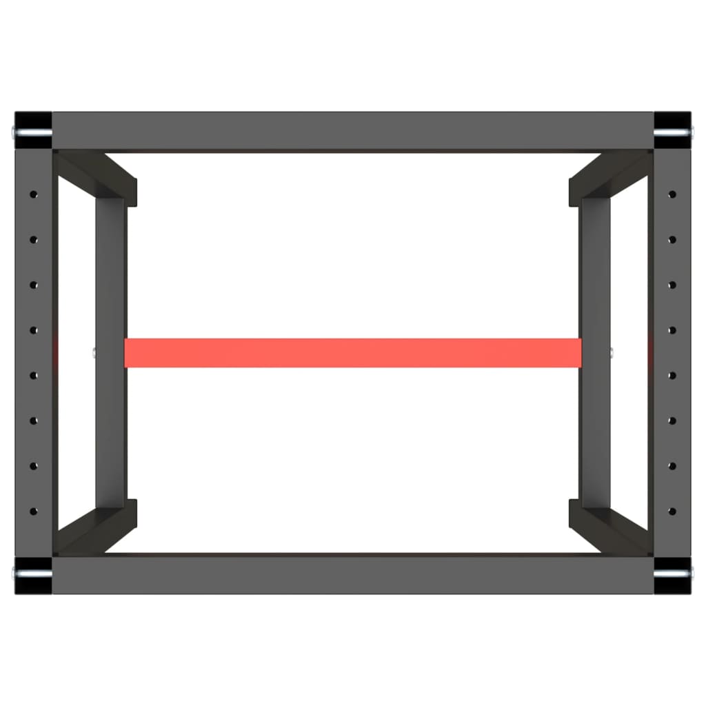 vidaXL Tafelpoten Werkbankframe 70x50x79 cm metaal matzwart en matrood