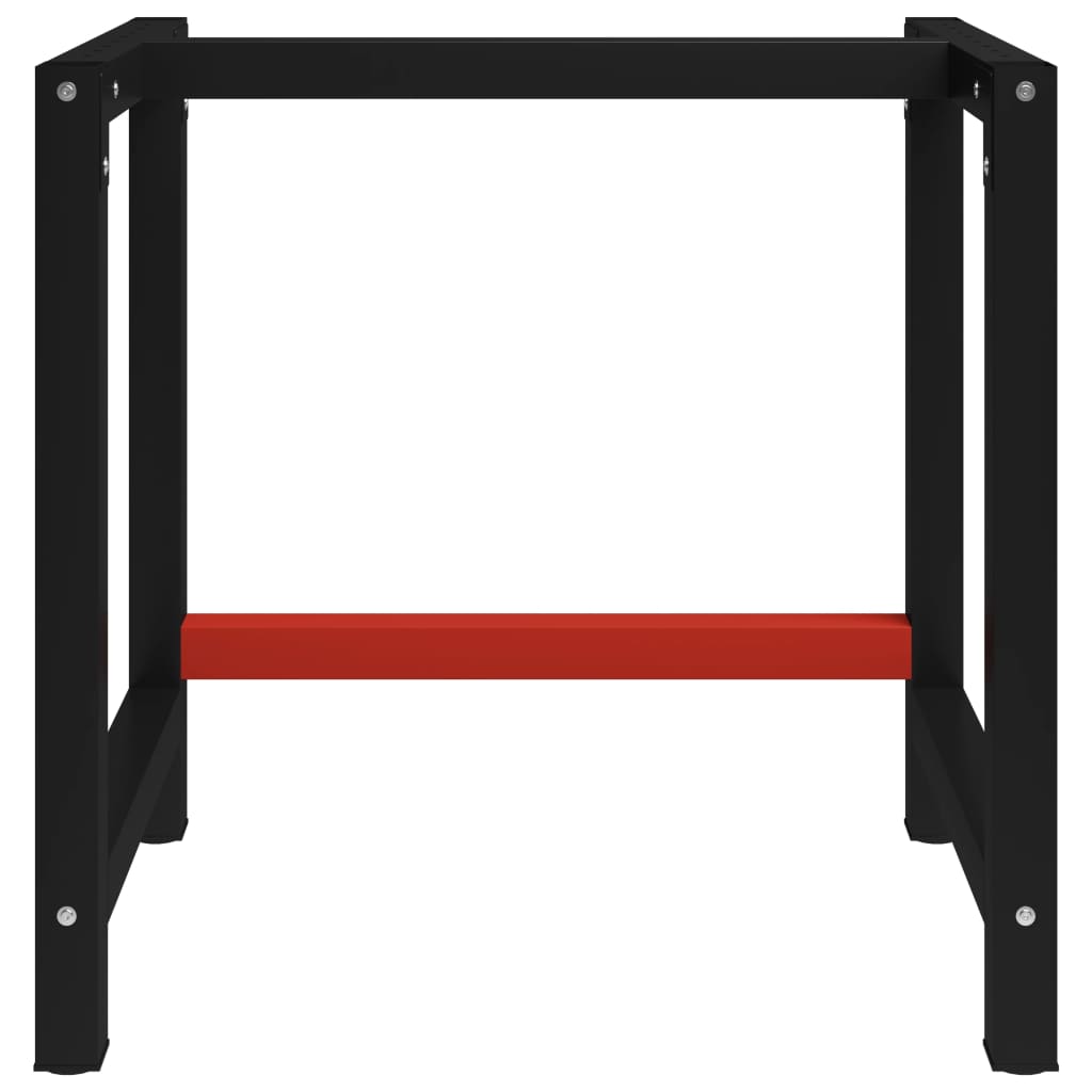 vidaXL Tafelpoten Werkbankframe 80x57x79 cm metaal zwart en rood