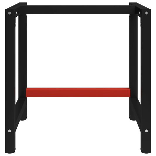 vidaXL Tafelpoten Werkbankframe 80x57x79 cm metaal zwart en rood